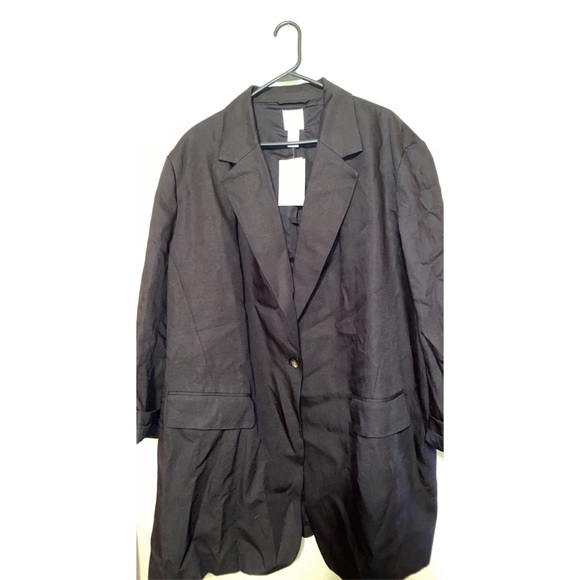 Plus size H&M oversize black blazer, XXL fits up to 4X! NWT